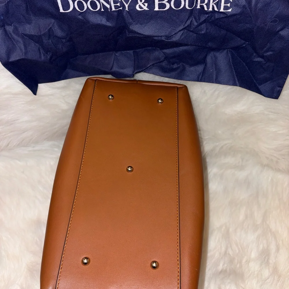 Dooney & Bourke Brown Leather City Barlow Tote Bag - Picture 3 of 8
